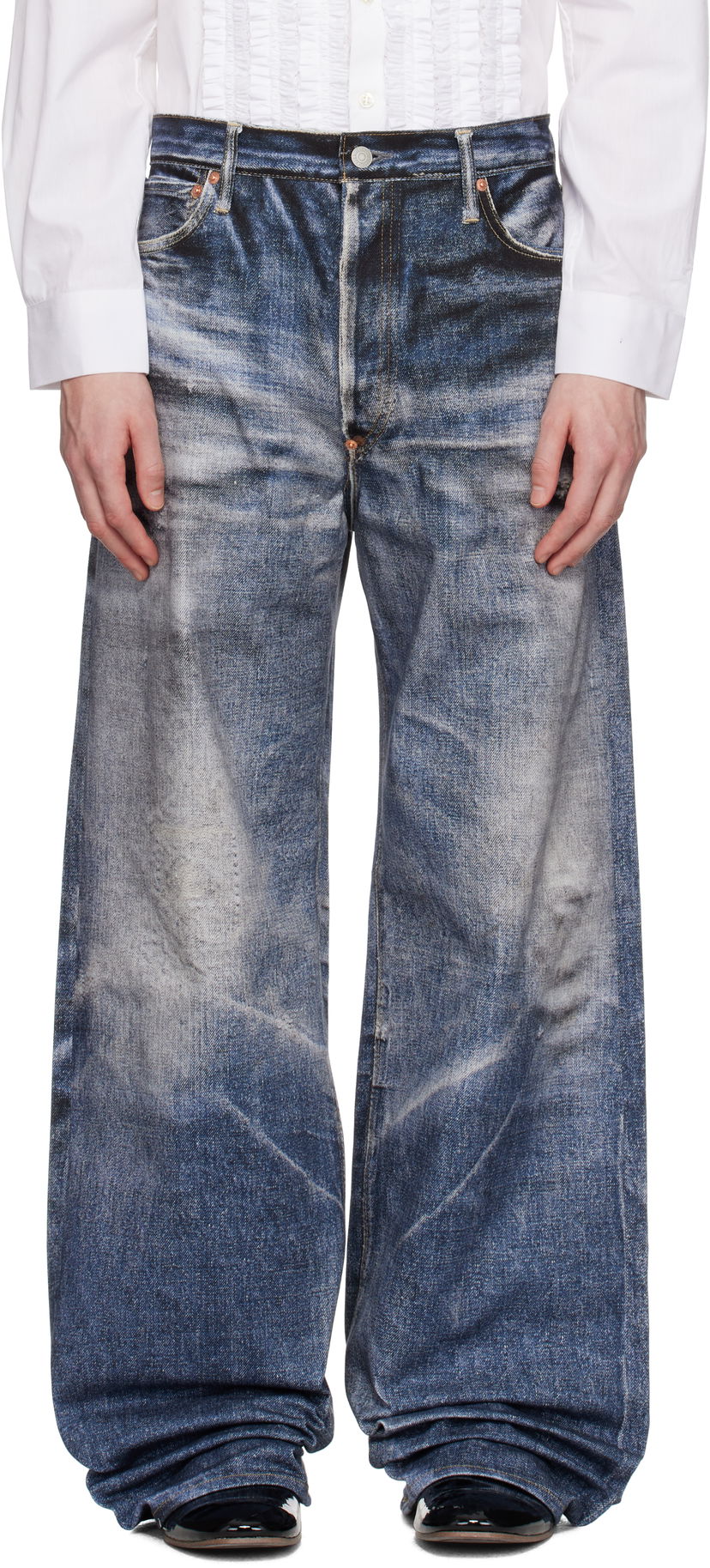 Jeans Junya Watanabe Junya Watanabe Levi's Edition Inkjet W Name Berberjin Jeans Plava | WO-P905-100