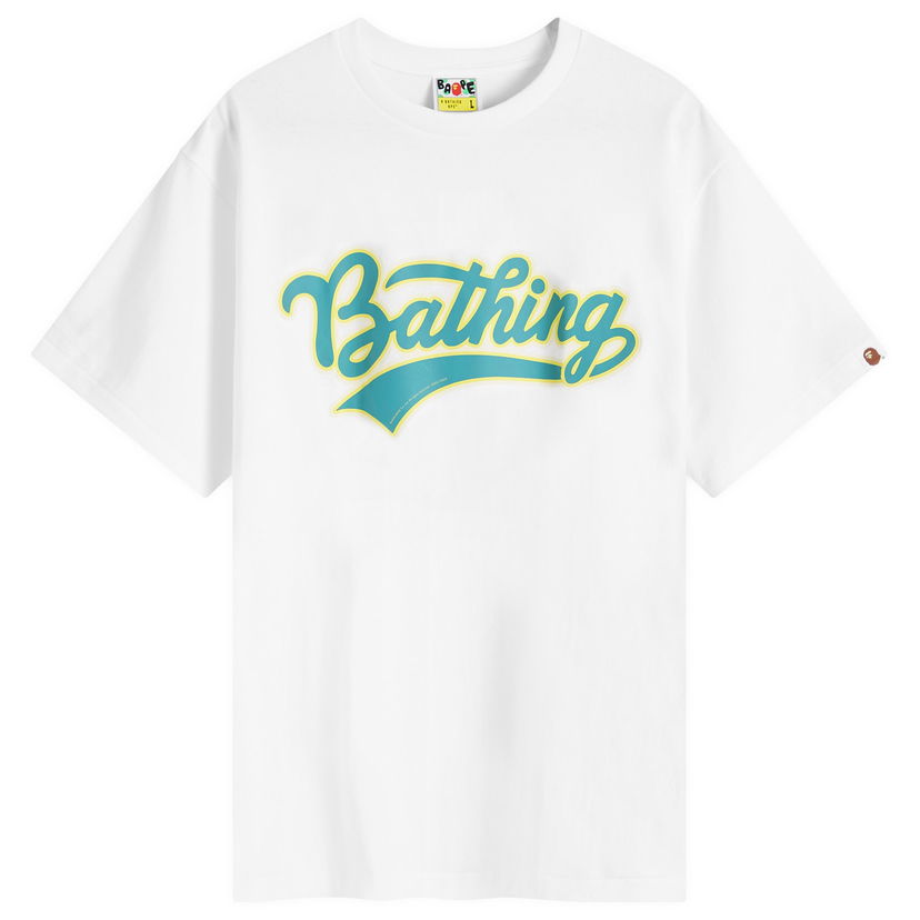 Majica kratkih rukava BAPE A Bathing Ape Men's Varsity Baseball Logo T-Shirt in White, Size Large | END. Clothing Bijela | 001TEK301046M-WHT