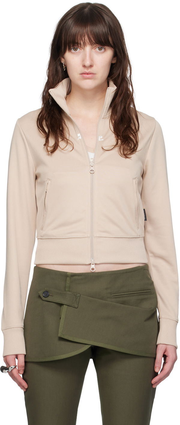 Jakna Courrèges Courrèges Zip Track Jacket Bež | 124JVE010JS0091