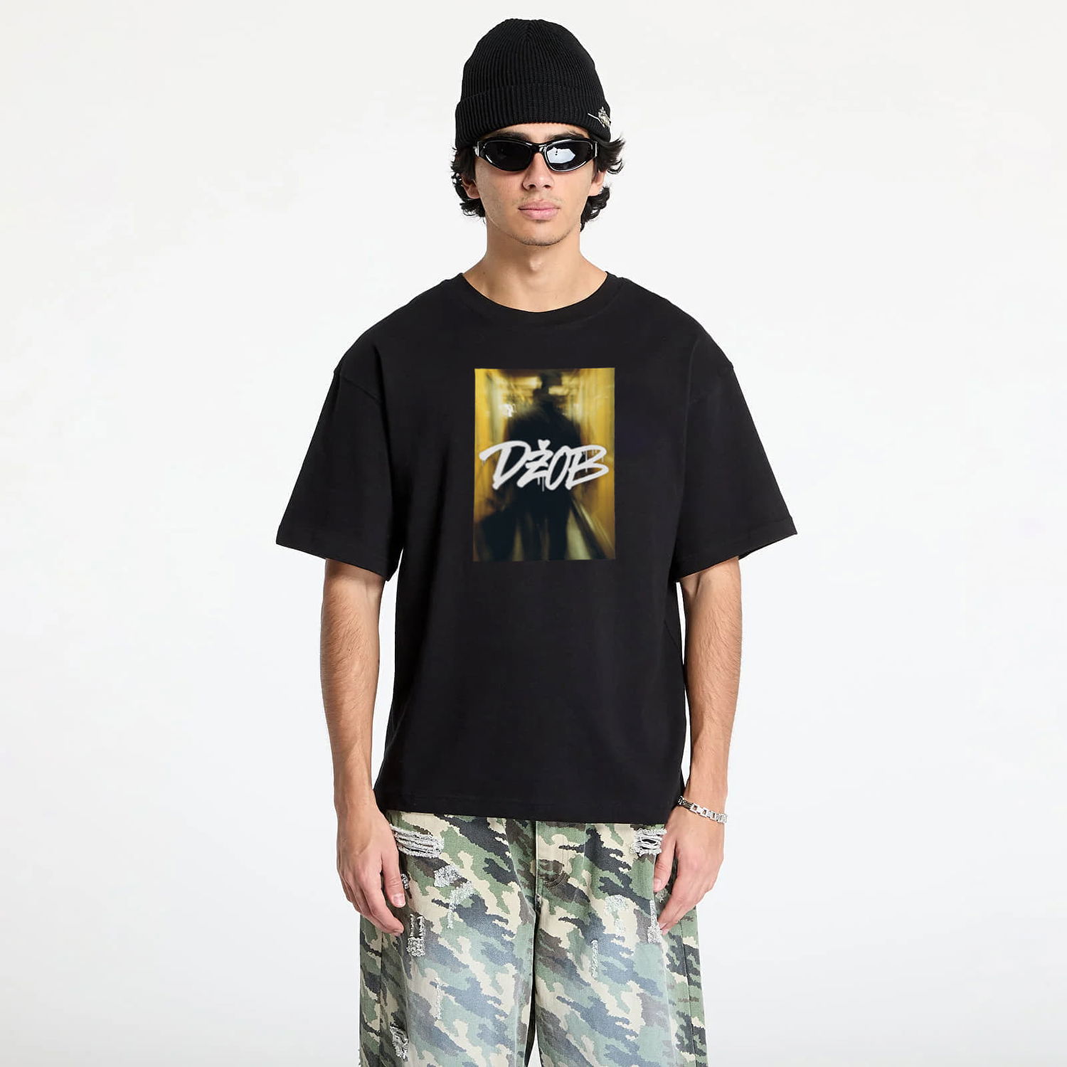 Majica kratkih rukava Footshop FTSHP x Džob T-Shirt Crna | FTSHP_545, 0