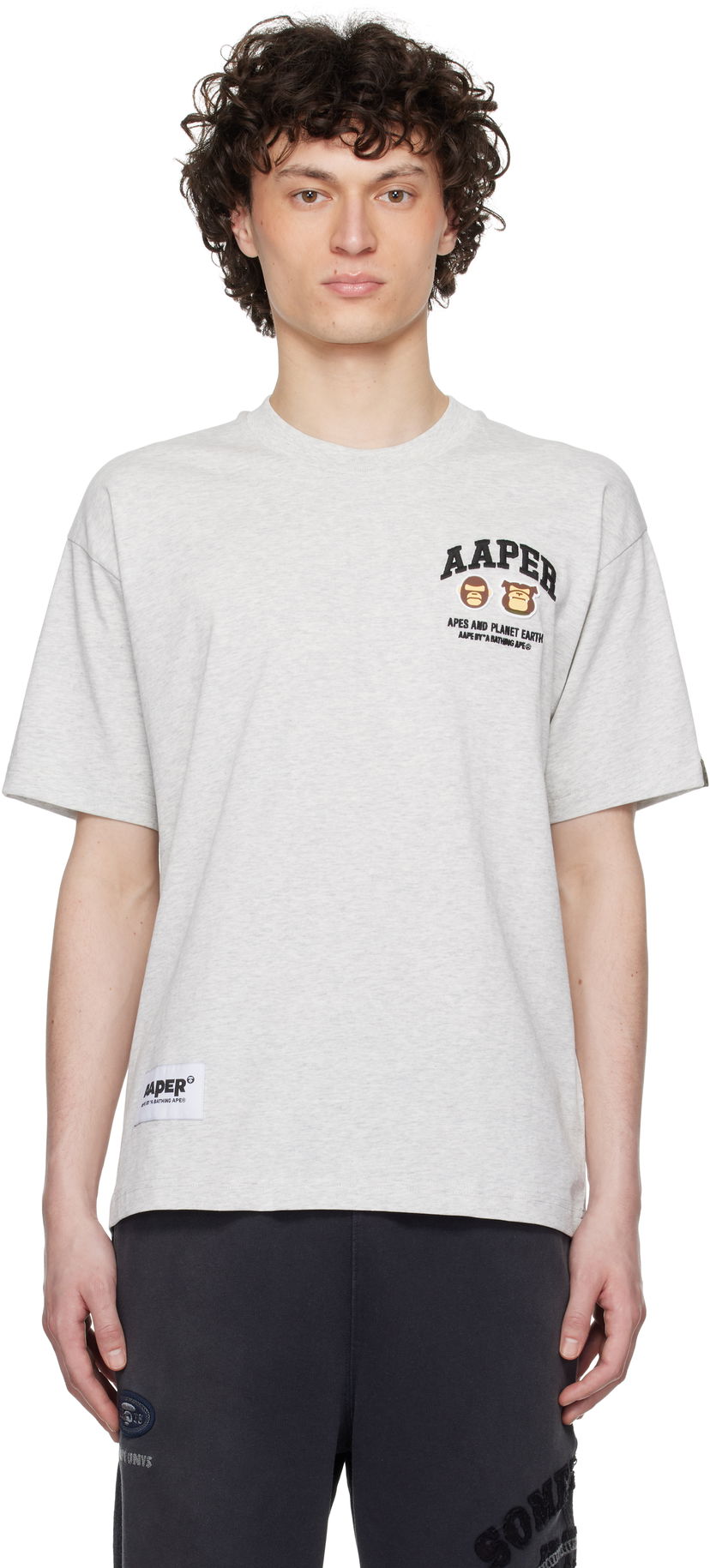 Majica kratkih rukava AAPE by A Bathing Ape AAPE by A Bathing Ape 'AAPER' Logo Short Sleeve T-Shirt Siva | AAPTEM1611XANWH2