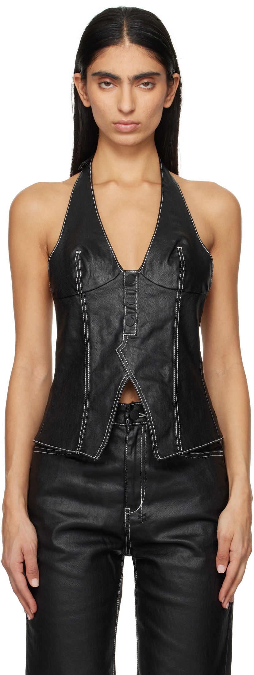 Majica bez rukava Ksubi Valentina Halter Top Crna | WPS25FT004