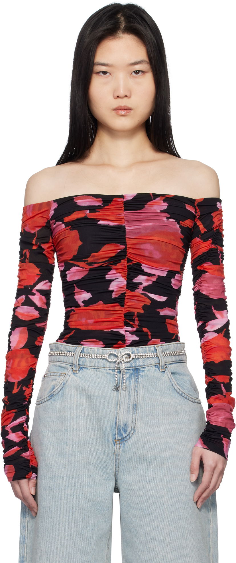 Majica bez rukava Blumarine Blumarine Printed Jersey Draped Top Višebojno | P522C361A