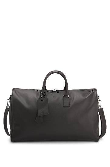 Putna torba BOSS BECKHAM x BOSS Grained Leather Holdall with Address Tag Crna | 50549409
