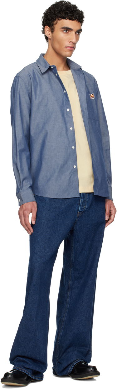 Košulja MAISON KITSUNÉ Maison Kitsuné Fox Head Casual Shirt Plava | OM00432WC5043, 3