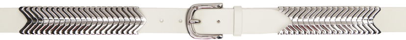 Pojasevi ISABEL MARANT Isabel Marant Tehorah Chevron Leather Belt Bijela | 23PCE023BHA-A1A25J