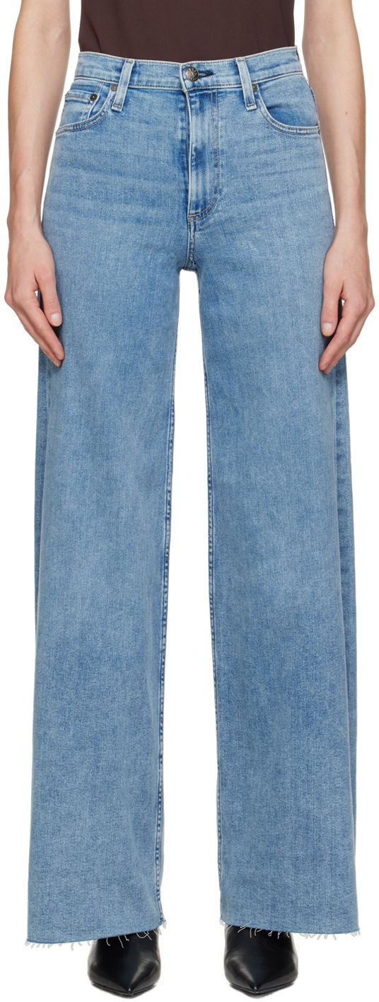 Jeans rag & bone Rag & Bone Sofie Wide-Leg Jeans Plava | WDD24S2952CLOT