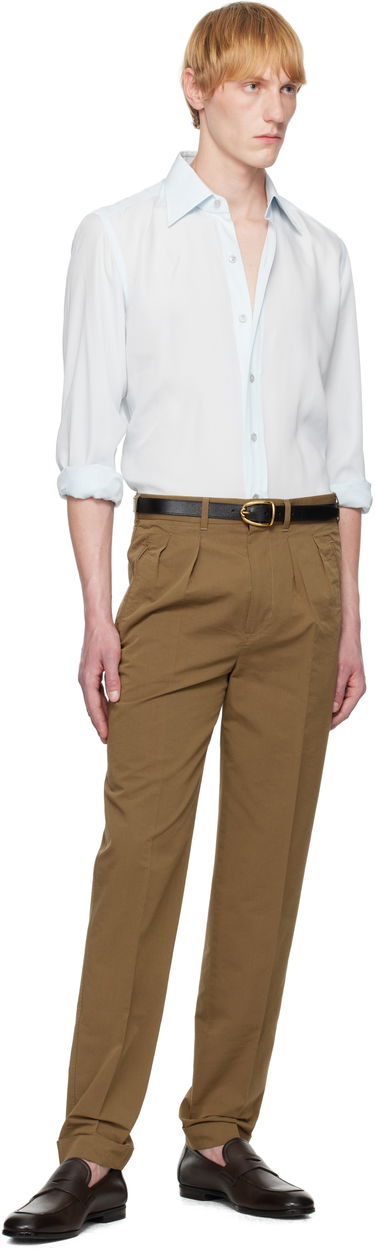 Hlače Tom Ford Tom Ford Double Pleat Trousers Smeđa | SHP006-FMC207S25, 4