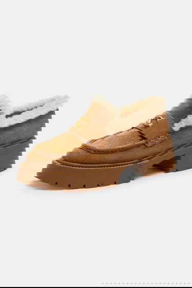 Tenisice i cipele Coach Leah Platform Suede Shearling Loafers Smeđa | CCH84.PP1, 2