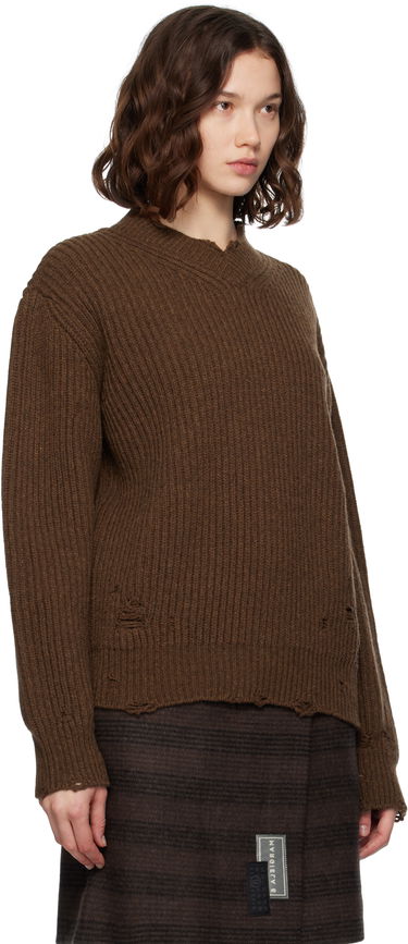 Džemper Maison Margiela MM6 Maison Margiela Distressed Wool Sweater Bež | S52HN0011 M13138, 4