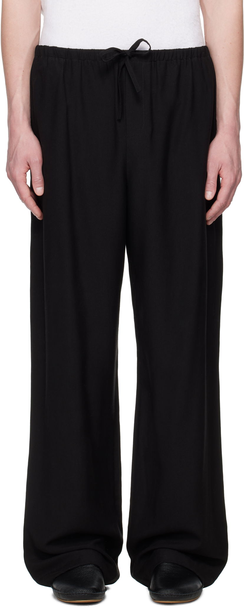 Hlače The Row The Row Xon Drawstring-Waist Trousers Crna | 990-W3893