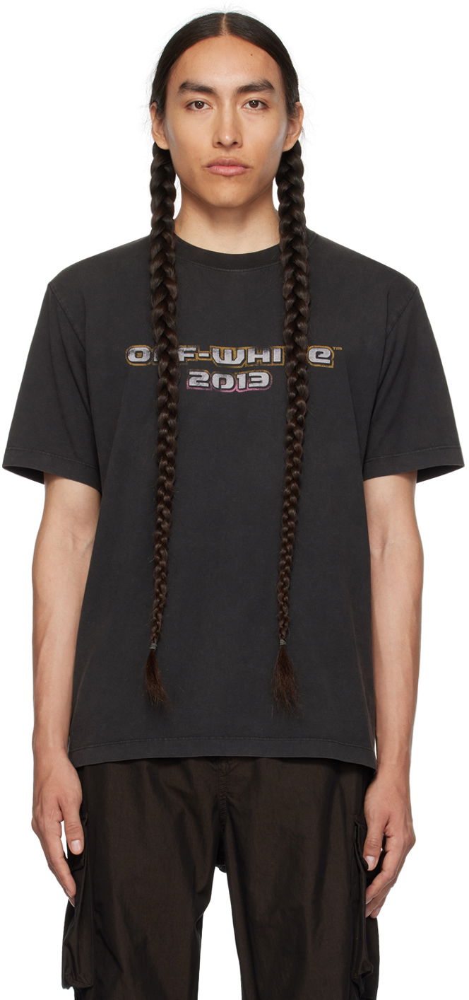 Majica kratkih rukava Off-White Black Digit Bacchus T-Shirt Crna | OMAA027F23JER0061084