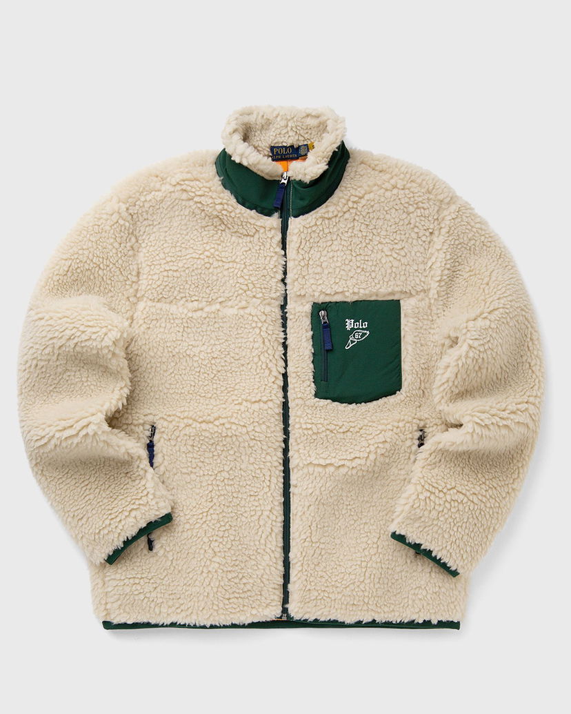 Jakna Polo by Ralph Lauren Sherpa Fleece Full Zip Pullover with Chest Pocket Bež | 710980869002