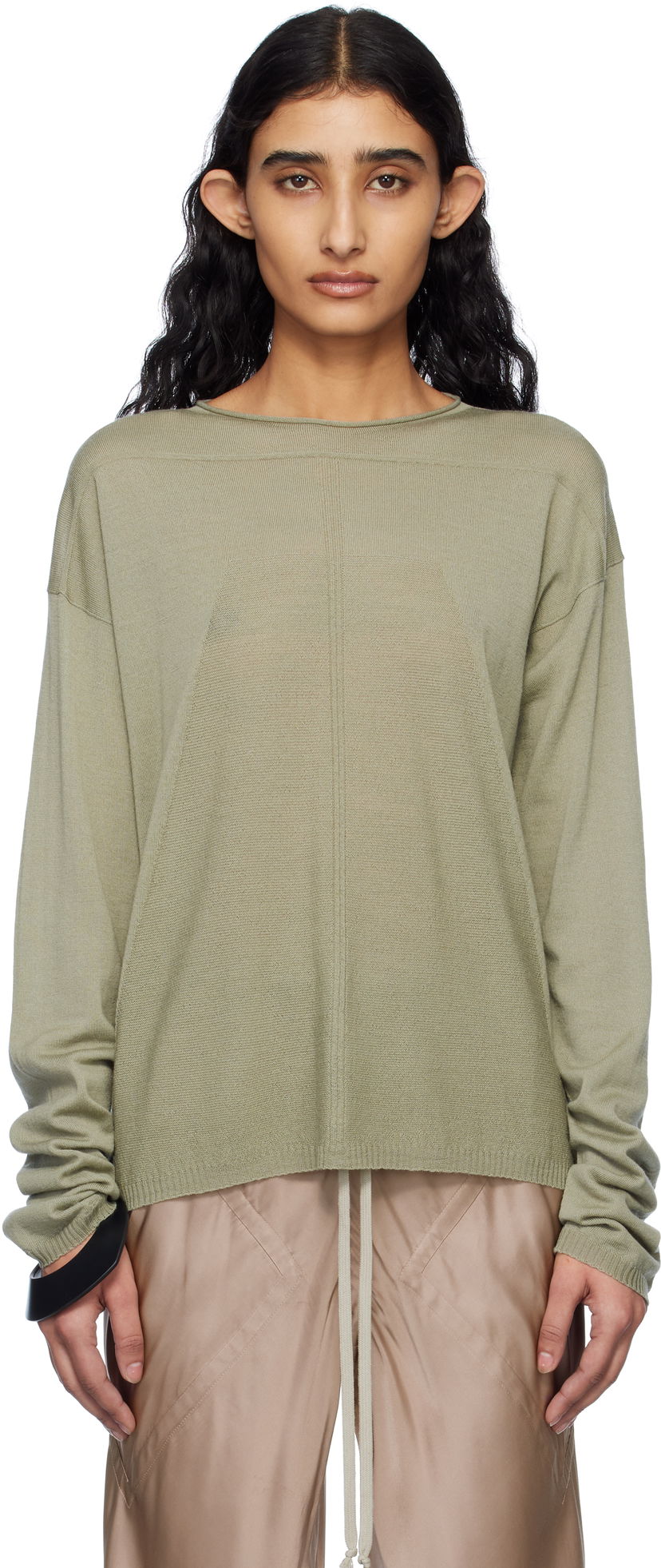 Džemper Rick Owens Rick Owens Hollywood Pull Sweater Zelena | RP01E7612 ML