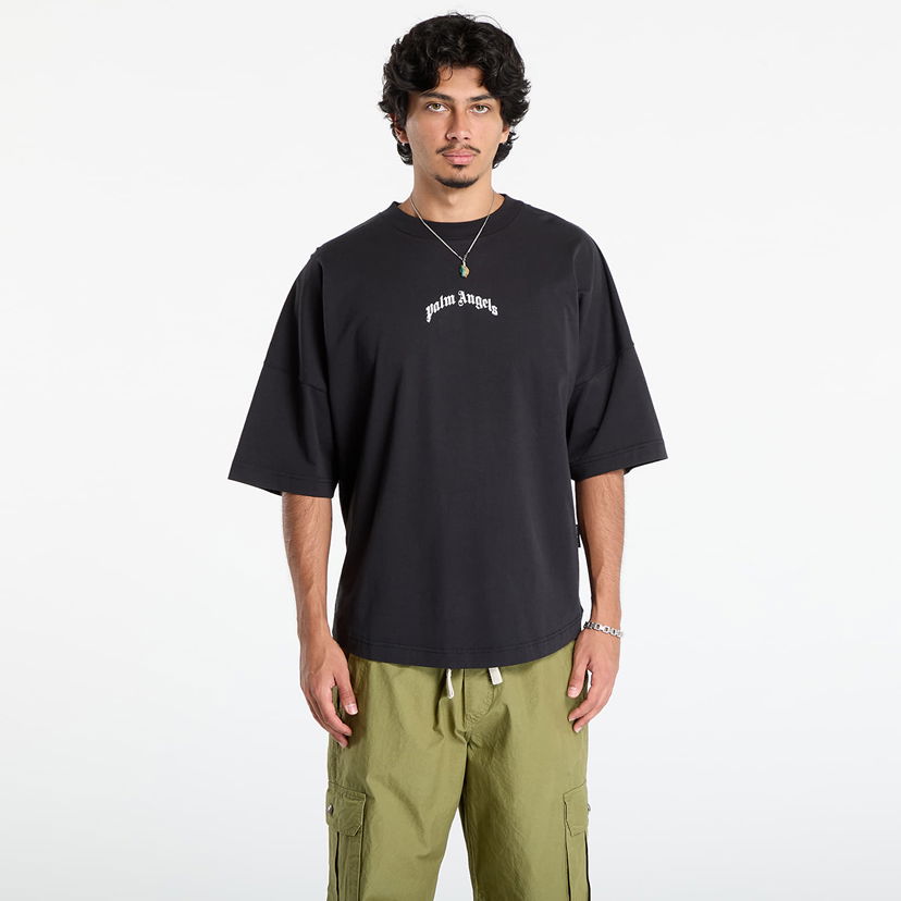 Majica kratkih rukava Palm Angels Palm Angels Back Curved Logo Over T-Shirt Crna | PMAA10BF25JER0011003