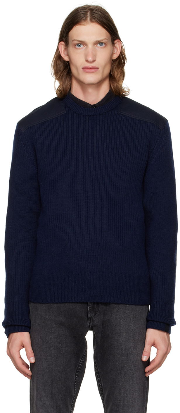 Džemper rag & bone Rag & Bone Dexter Mixed Media Sweater Tamnoplava | MBS22F017BW17