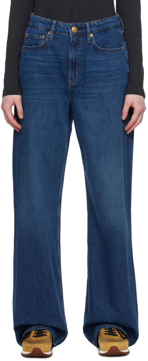 Jeans rag & bone Rag & Bone Indigo Logan Wide Leg Jeans Plava | WDD23F2935BOAN