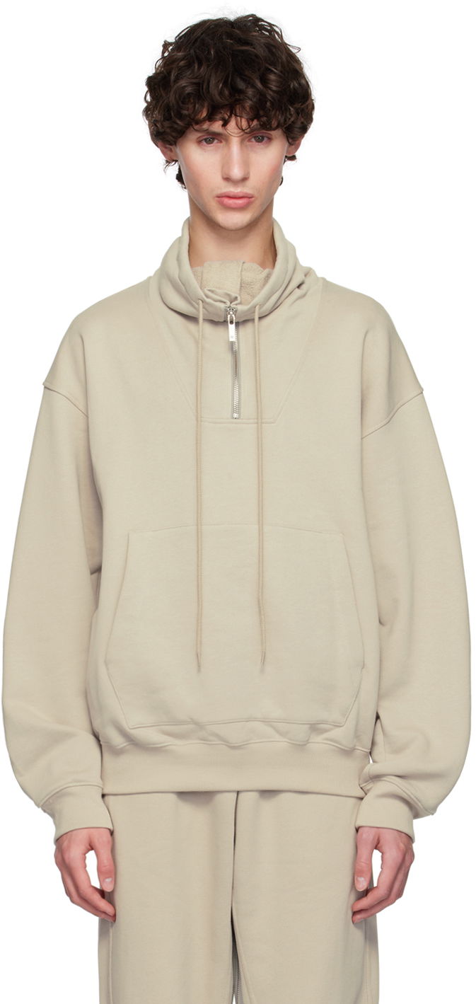 Dukserice Helmut Lang Helmut Lang Funnel Neck Sweatshirt Bež | O04HM509