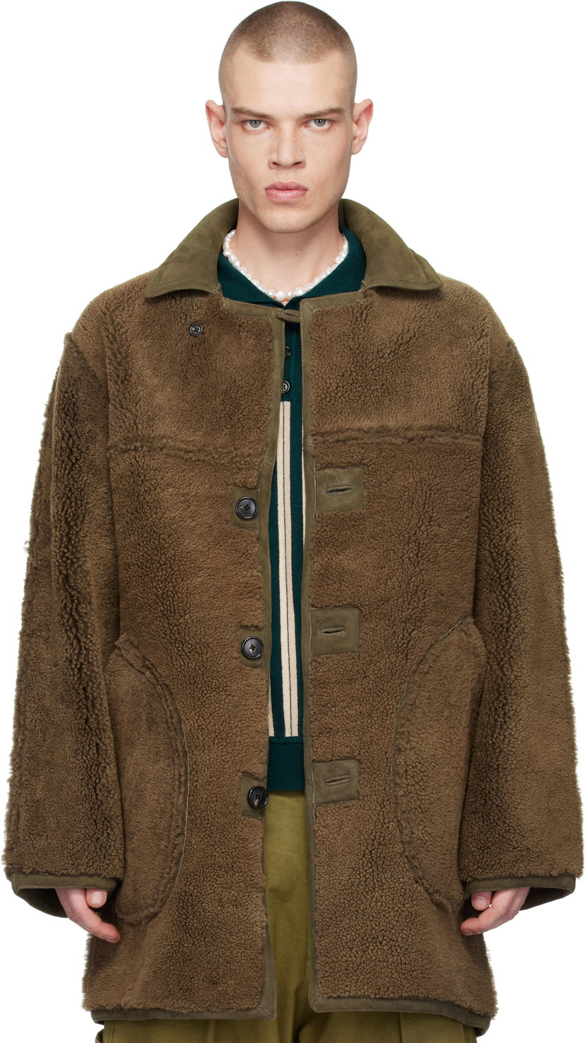 Kaputi Bode Reversible Shearling Coat Zelena | MRF24OW016