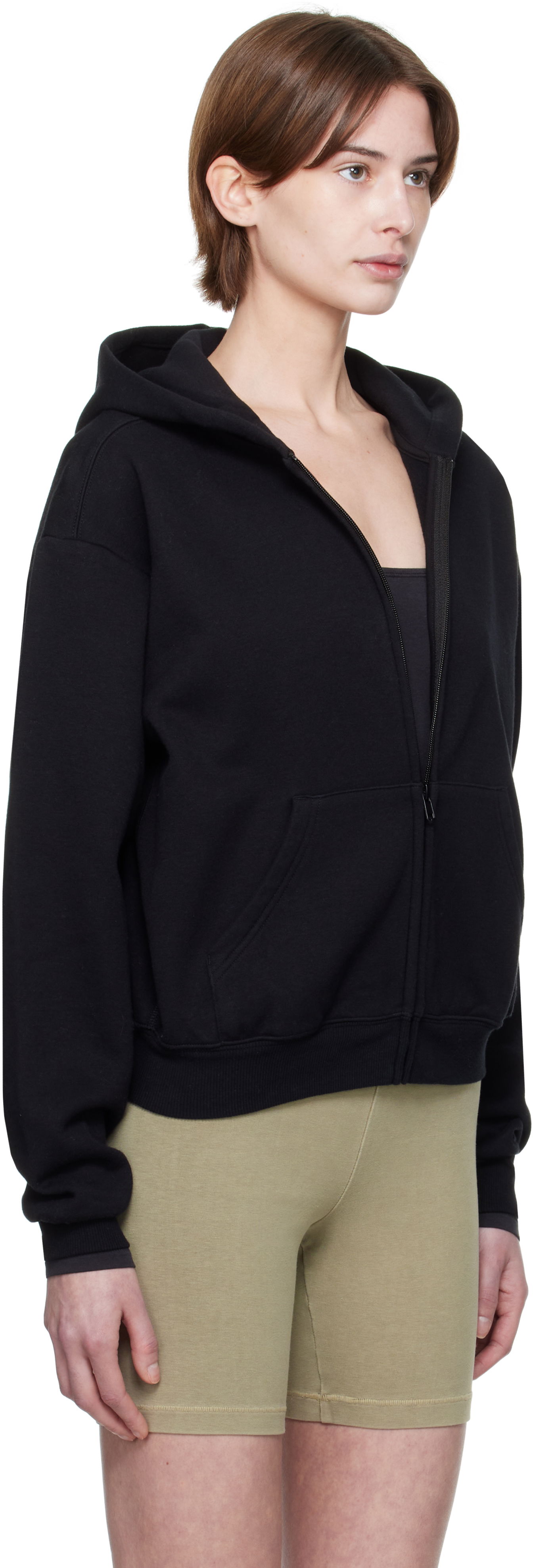 Dukserice SKIMS SKIMS Cotton Fleece Classic Zip Hoodie Crna | ZU-ZUP-8366W, 1