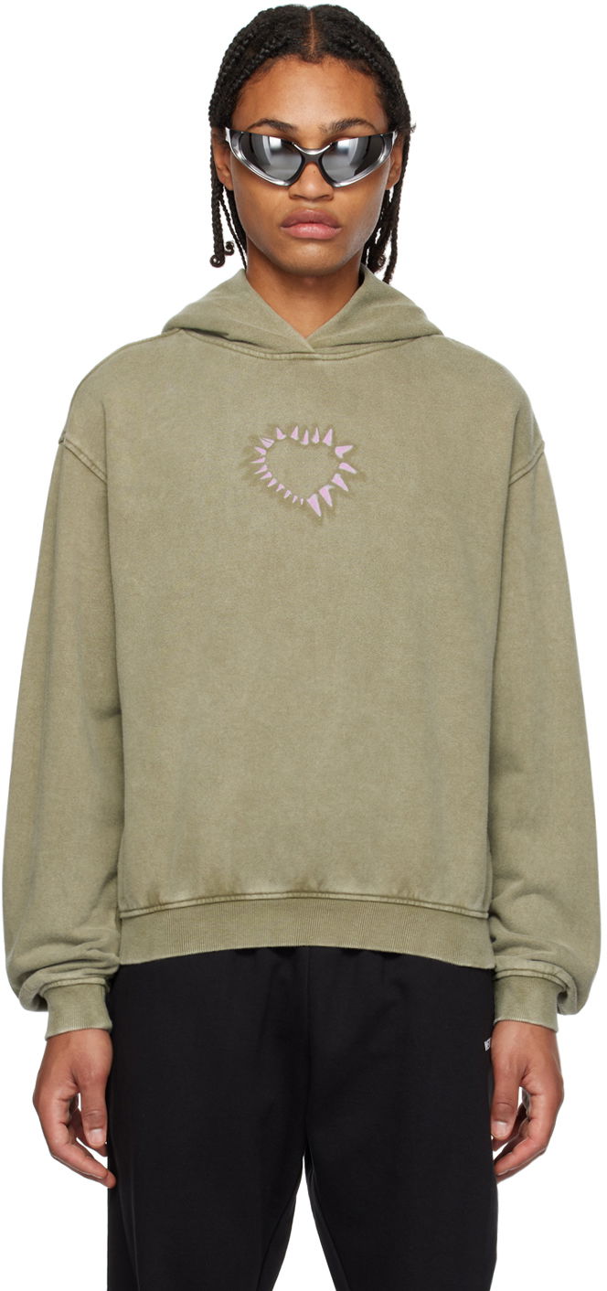 Dukserice We11done Printed Hoodie Zelena | WD-TH3-23-806-U-KK