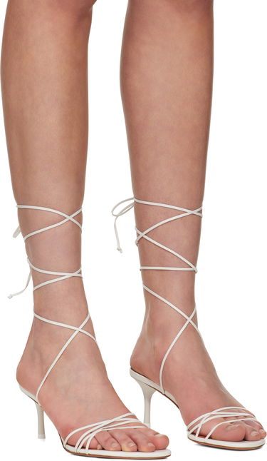 Dodaci Amina Muaddi Amina Muaddi Lori Lace Up Heeled Sandals Bijela | LORI LACE UP 60, 3