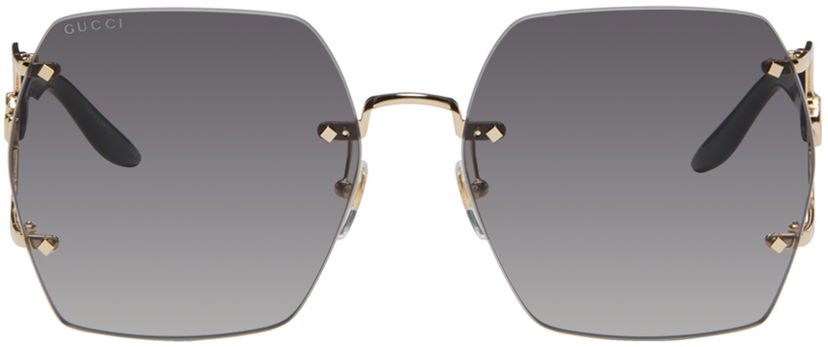 Odjeća Gucci Gucci Gold Geometric Sunglasses Siva | GG1562S