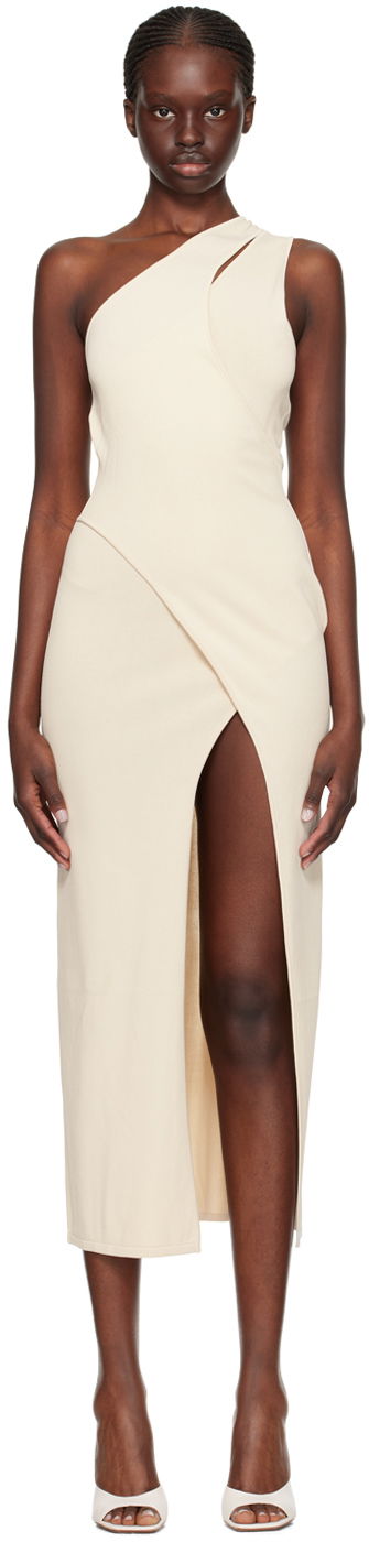 Haljina BEC + BRIDGE BEC + BRIDGE Mira One-Shoulder Maxi Dress Bež | H23-11837