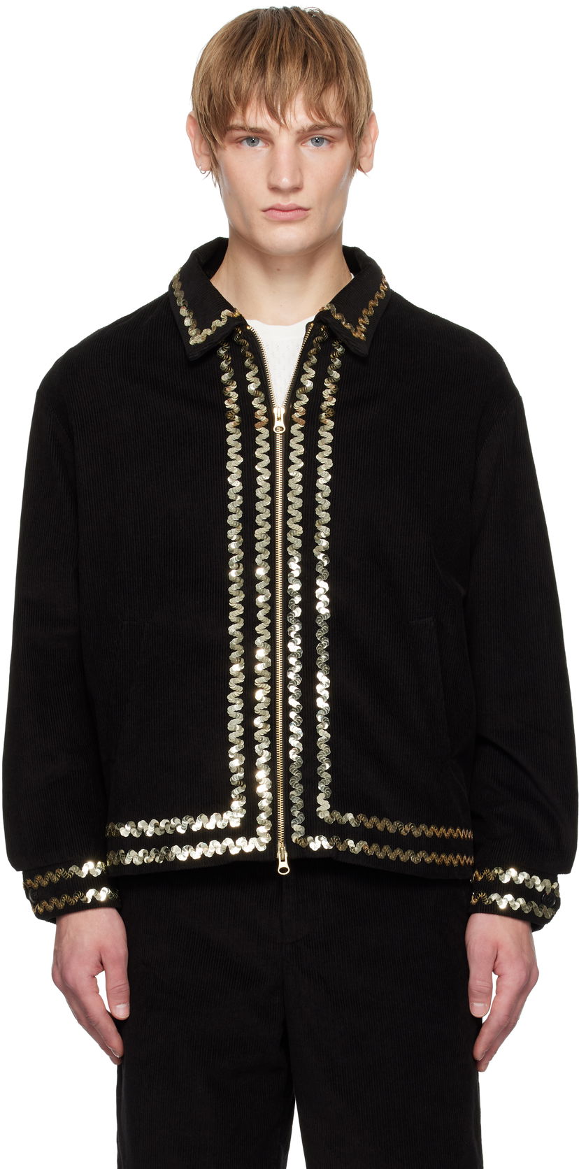Jakna Bode Sequined Corduroy Jacket Crna | MRF24JA007