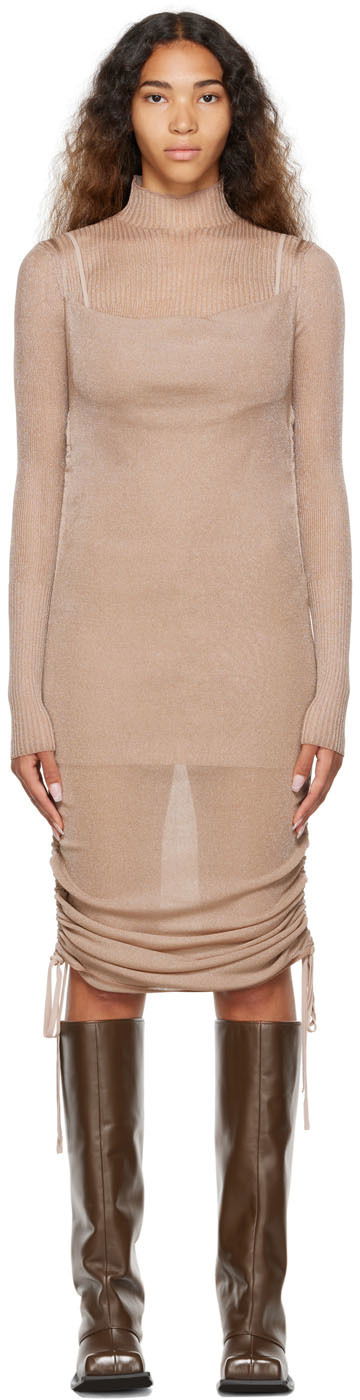 Haljina Dion Lee Dion Lee Drape Mini Dress Bež | A7620P22