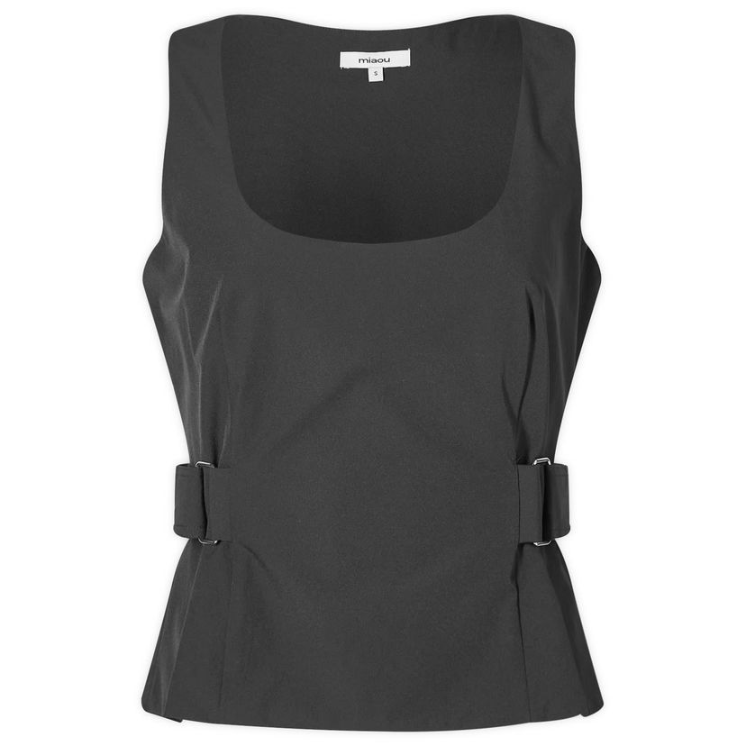 Majica bez rukava Miaou Miaou Leila Sleeveless Top, Size Large Crna | 7120NYLBLK