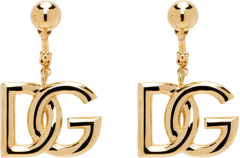 Naušnice Dolce & Gabbana Gold 'DG' Logo Earrings Metalik | WEN6P1 W1111
