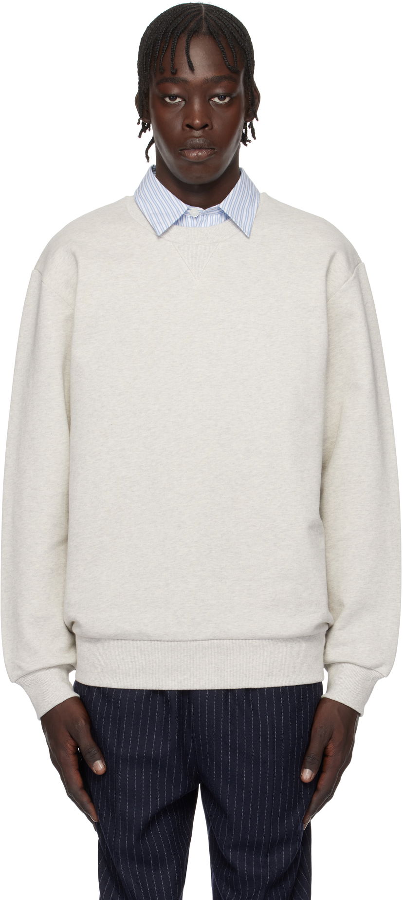 Dukserice A.P.C. Label H Crewneck Sweatshirt Siva | COHCM-H27964