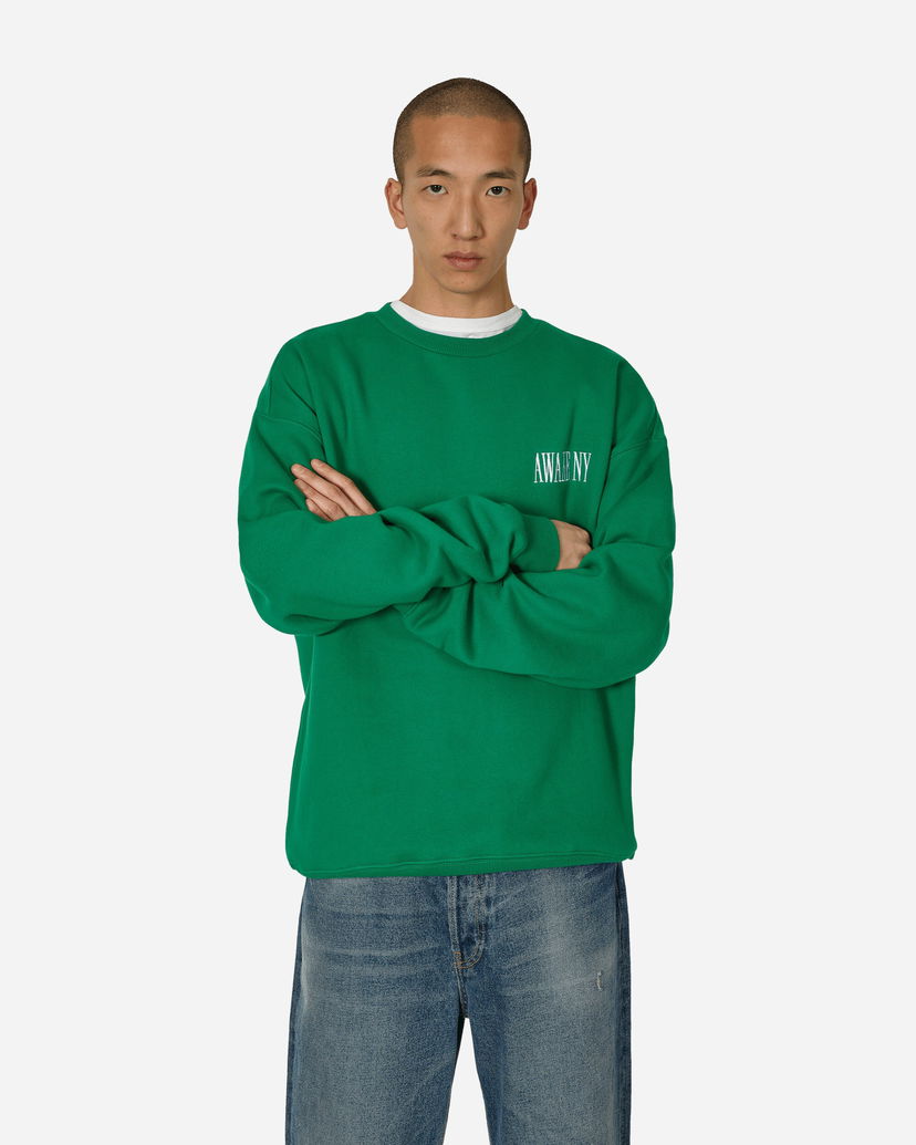 Dukserice Awake NY Logo Crewneck Sweatshirt Green Zelena | 9031833 GRN