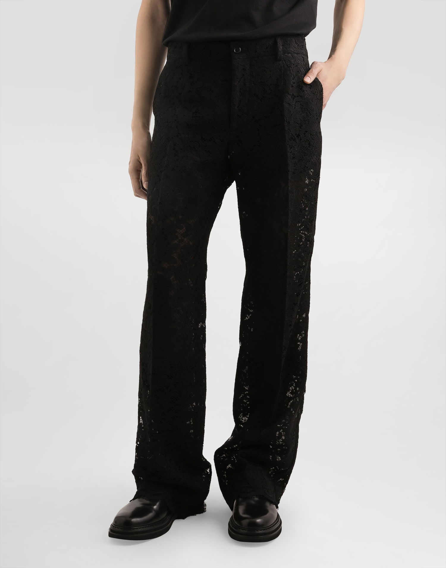Hlače Dolce & Gabbana Dolce & Gabbana Cordonetto Lace Trousers Crna | GP07CTHLM5EN0000, 1