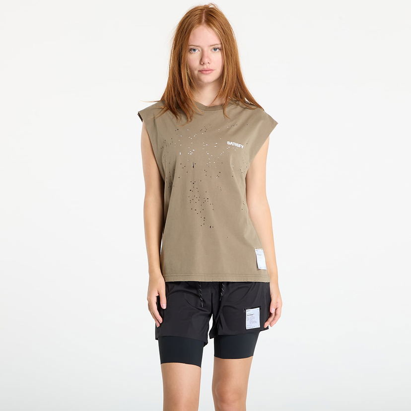 Majica bez rukava Satisfy Satisfy MothTech Muscle Sleeveless T-Shirt Zelena | 11005-AFA-SAB