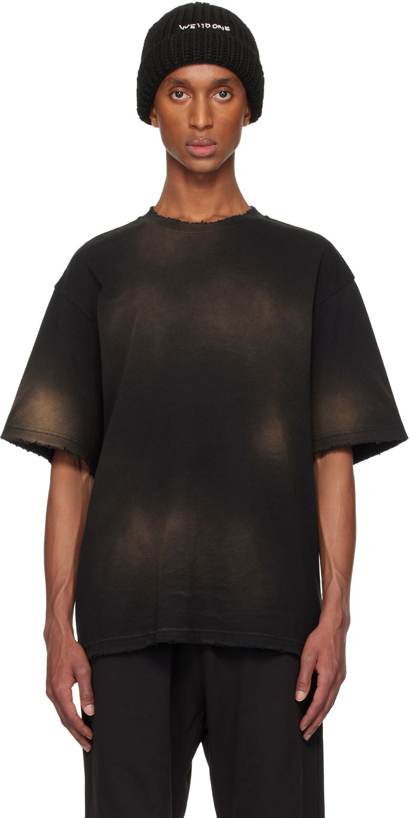 Majica kratkih rukava We11done We11done Standard Logo Washed T-Shirt Crna | WD-TT3-24-726-U-BK