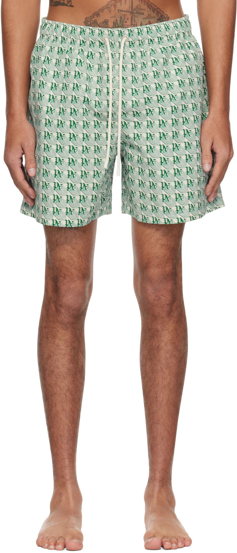 Kupaći kostimi Palm Angels Palm Angels 'PA' Diamond Print Swim Shorts Zelena | PMFD012S25FAB004550B
