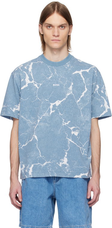 Majica kratkih rukava BOSS All-Over Print Tee Plava | 50541105, 0