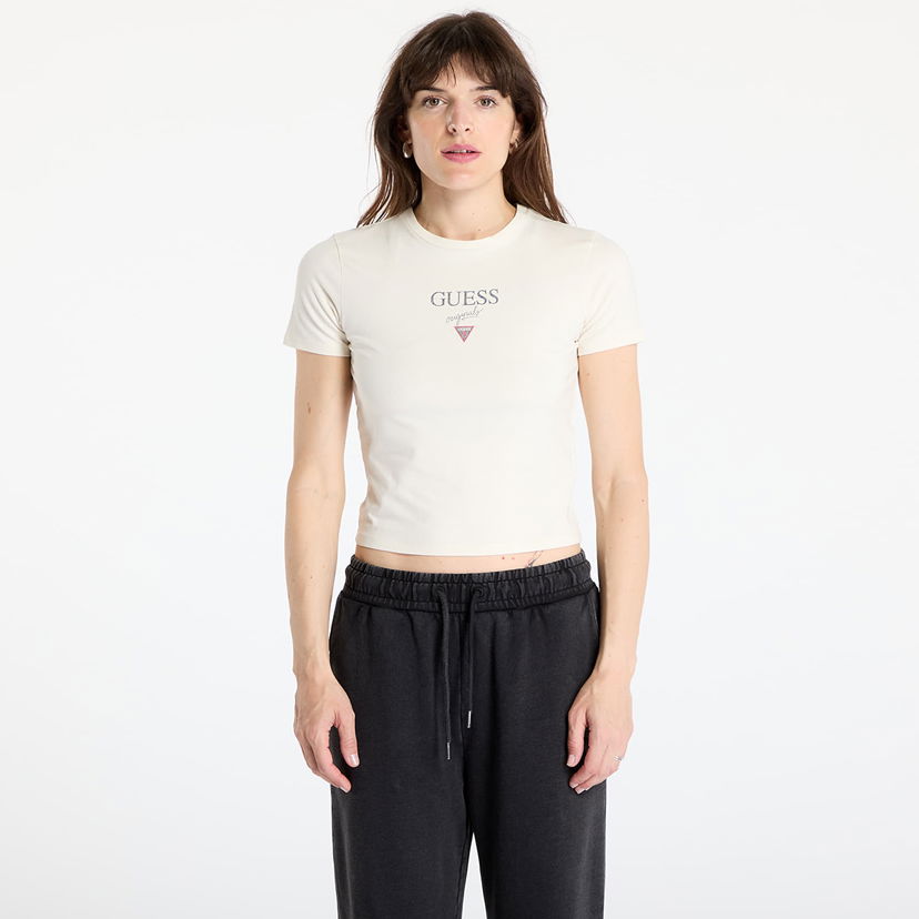 Crop top GUESS GUESS Originals Cropped T-Shirt Bež | W5GI56J1314-G053