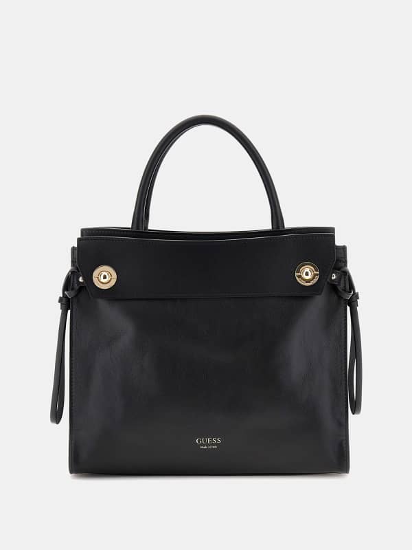 Ručna torbica GUESS Leather Handbag Crna | HWBIAAL5117