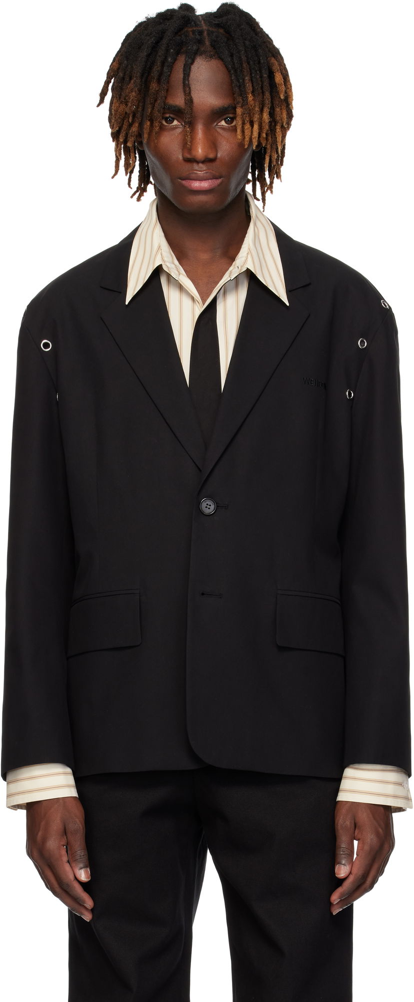 Jakna We11done We11done Eyelet Blazer Crna | WD-JK0-25-025-U-BK
