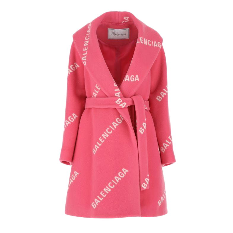 Kaputi Balenciaga Printed Wool Blend Coat Ružičasta | BCA121SWE01601RED, 0