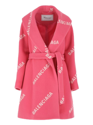 Kaputi Balenciaga Printed Wool Blend Coat Ružičasta | BCA121SWE01601RED