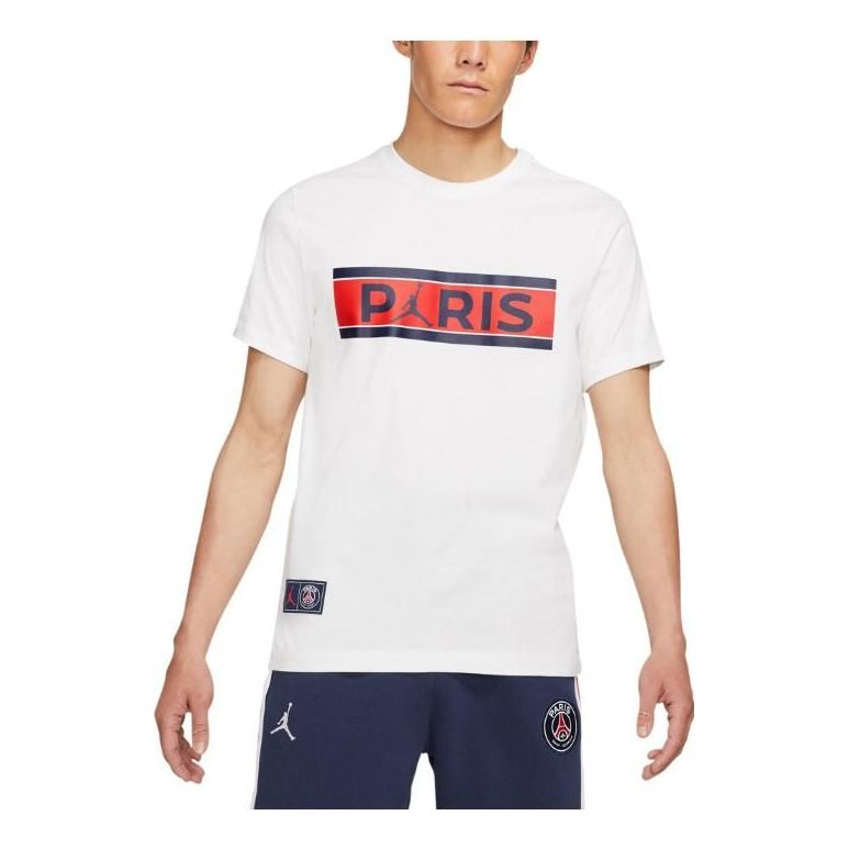 Majica kratkih rukava Jordan Paris Saint-Germain x Jordan Wordmark Short Sleeve T-Shirt Bijela | DB6511-100