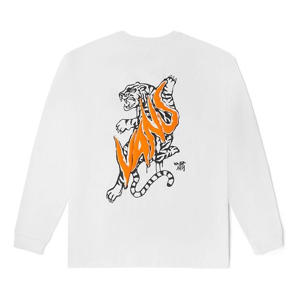 Majica kratkih rukava Vans Long Sleeve T-Shirt With Tiger Print Bijela | VN0002BRWHT