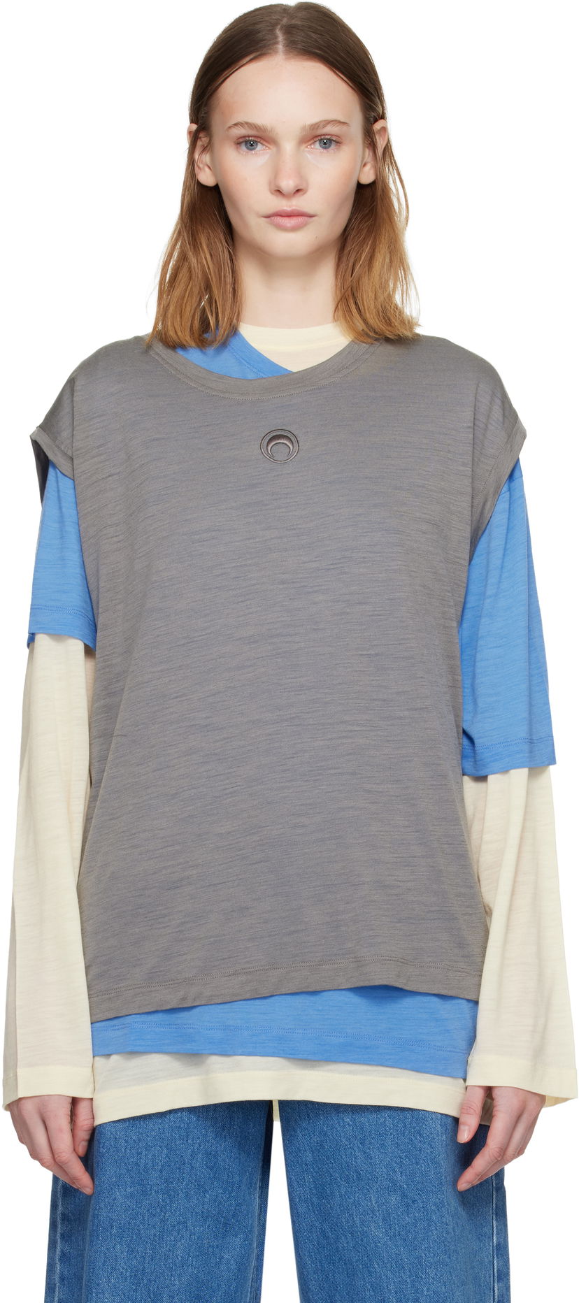 Majica kratkih rukava Marine Serre Marine Serre Merino Jersey T-shirt Set Višebojno | UTT011ARJER0023