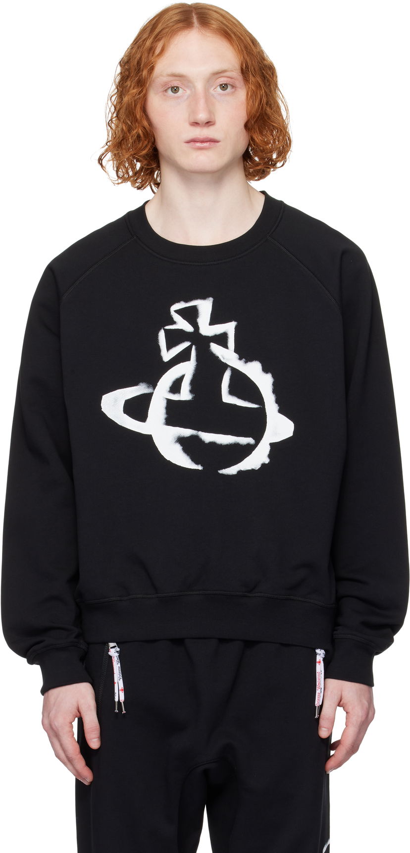 Džemper Vivienne Westwood Vivienne Westwood Stencil Orb Raglan Sweatshirt Crna | 3I01000Z-J006O-