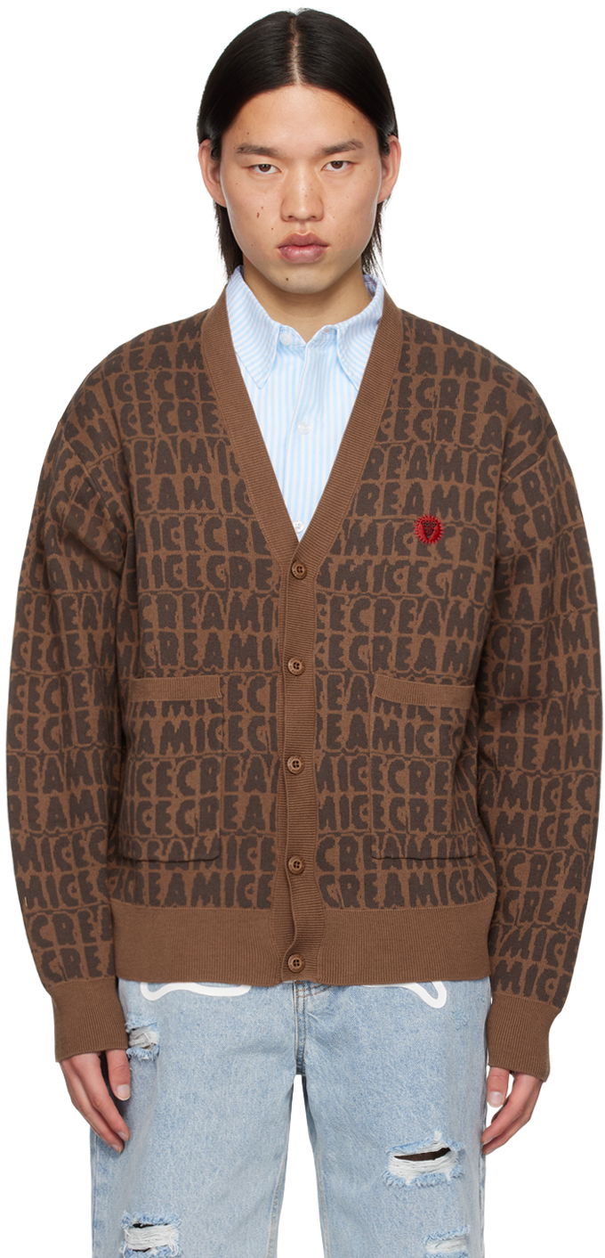 Džemper BBC IceCream ICECREAM Text Cardigan Smeđa | IC24215