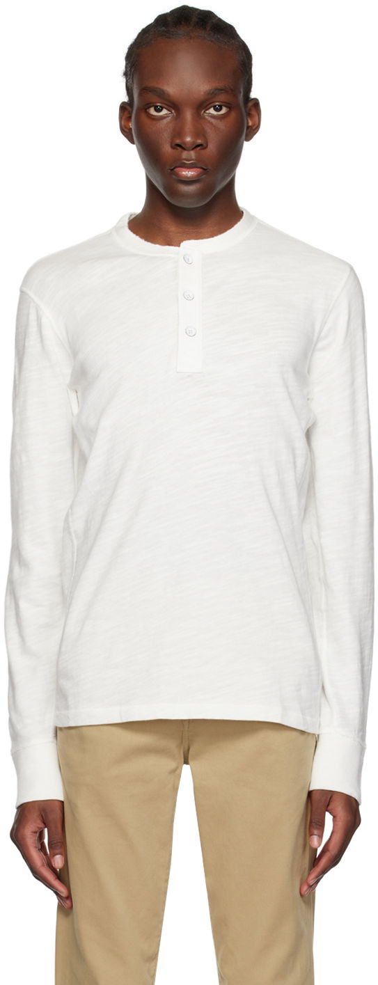 Majica kratkih rukava rag & bone Rag & Bone Long Sleeve Henley Shirt Bijela | M000T656G